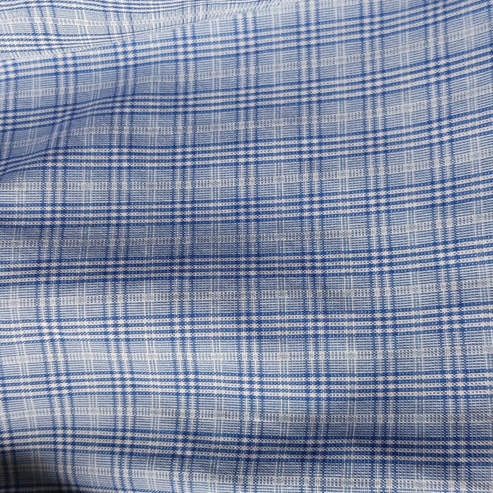 Faconnable women's blue and white plaid cotton shirt small - Picture 9 of 9